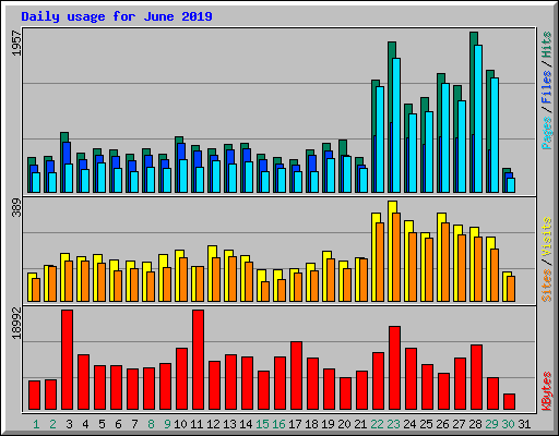 Daily usage for June 2019