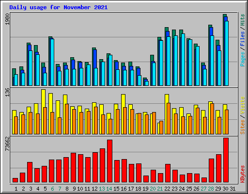 Daily usage for November 2021