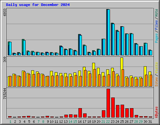 Daily usage for December 2024