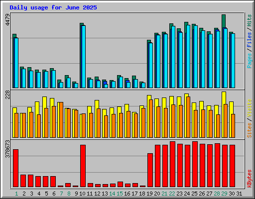 Daily usage for June 2025
