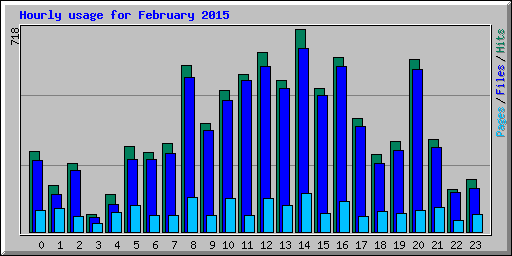 Hourly usage for February 2015