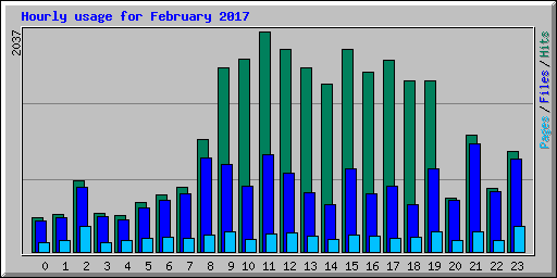 Hourly usage for February 2017