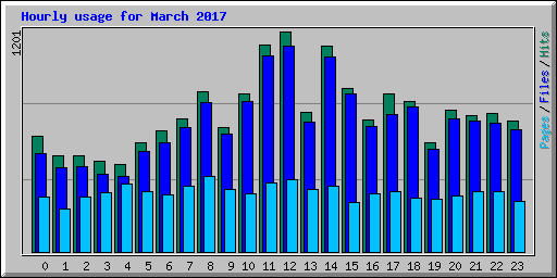 Hourly usage for March 2017