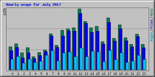 Hourly usage for July 2017