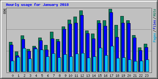 Hourly usage for January 2018