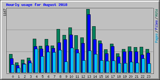 Hourly usage for August 2018