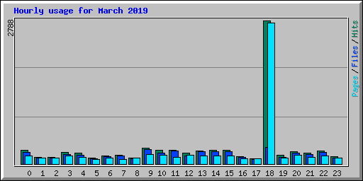 Hourly usage for March 2019
