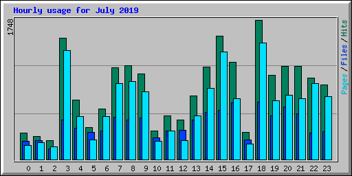 Hourly usage for July 2019