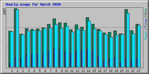 Hourly usage for March 2020