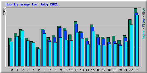 Hourly usage for July 2021