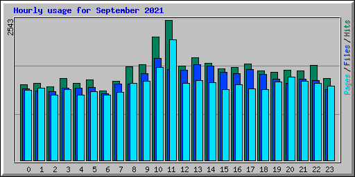 Hourly usage for September 2021
