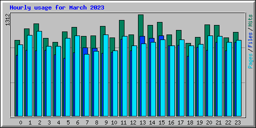 Hourly usage for March 2023