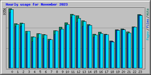 Hourly usage for November 2023