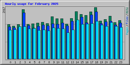 Hourly usage for February 2025