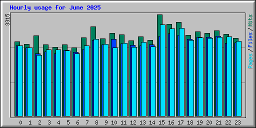 Hourly usage for June 2025